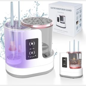3 IN 1 ELECTRIC MAKEUP BRUSH CLEANER MACHINE WITH MAKEUP BRUSH DRYER-HOLDER-PORTABLE AUTOMATIC USB COSMETIC BRUSHES CLEANER TOOL F