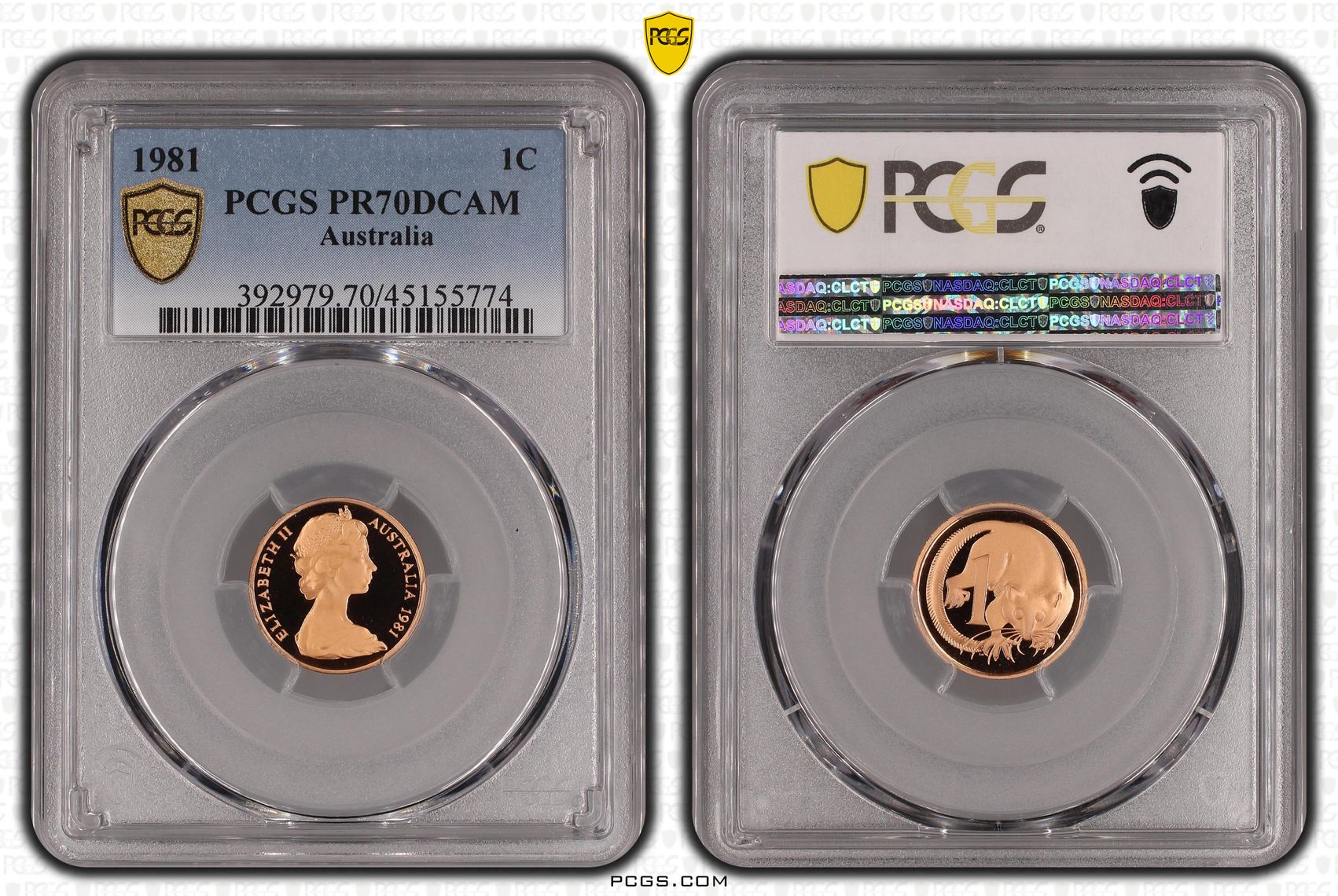 Elizabeth II, One Cent, 1981, PCGS PR 70DCAM