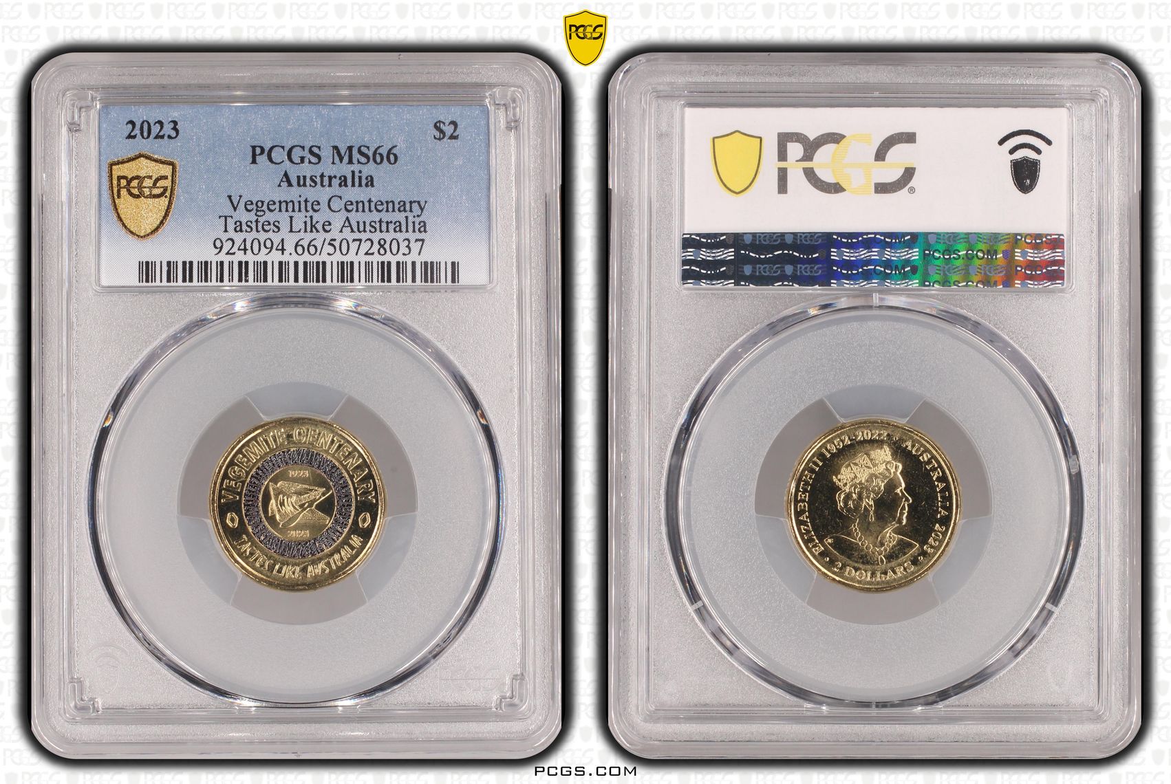 Vegemite Centenary Colorized Tastes Like Australia , Two Dollar, 2023, PCGS MS66