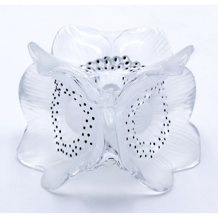 Lalique ''Anenomes'' Crystal Candle Holder 4.5''x3''