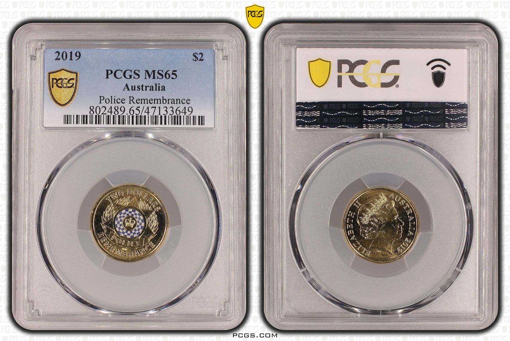 Police Remembrance Colorized , Two Dollar, 2019, PCGS MS65