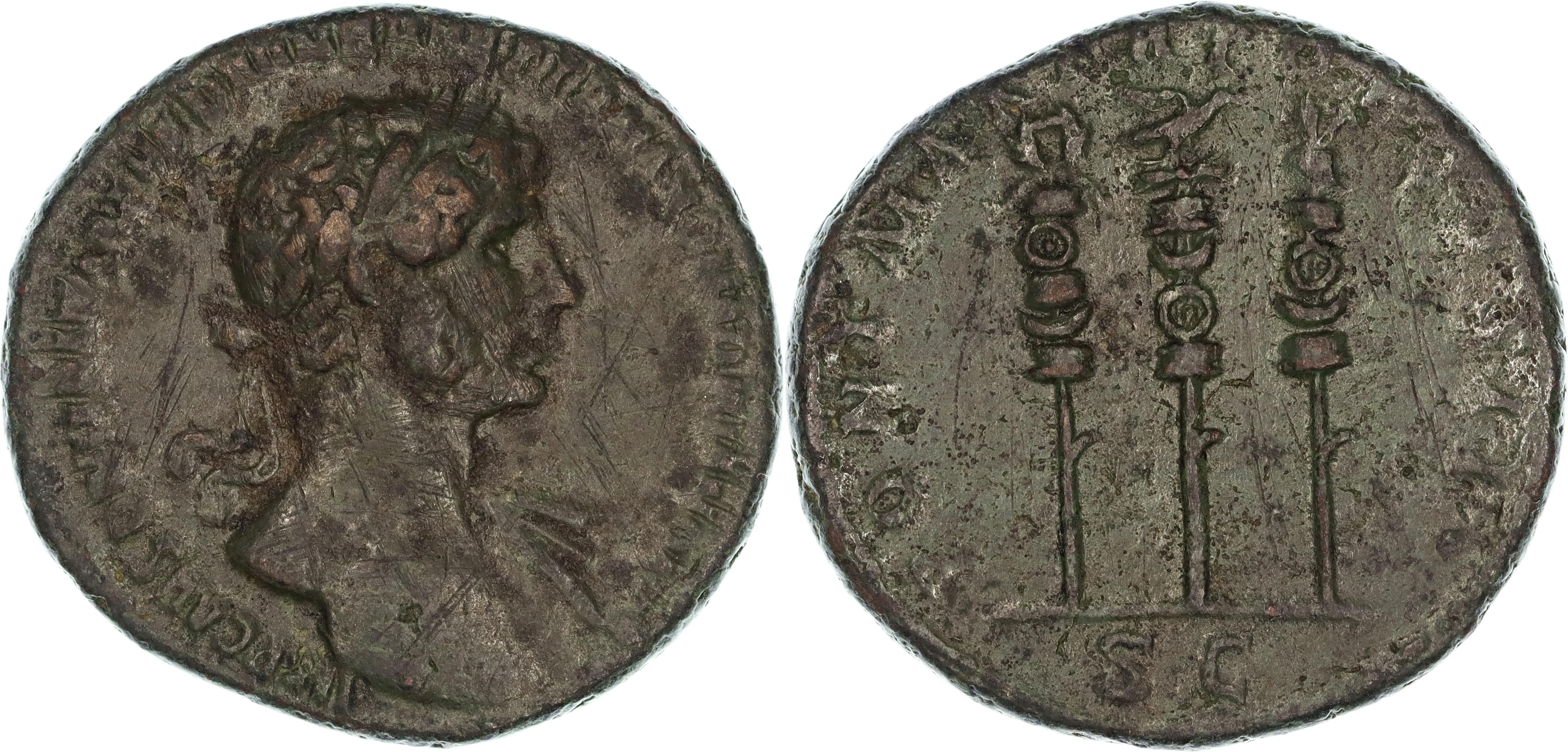 Roman Empire, Hadrian, Æ As, 118 AD, nVF