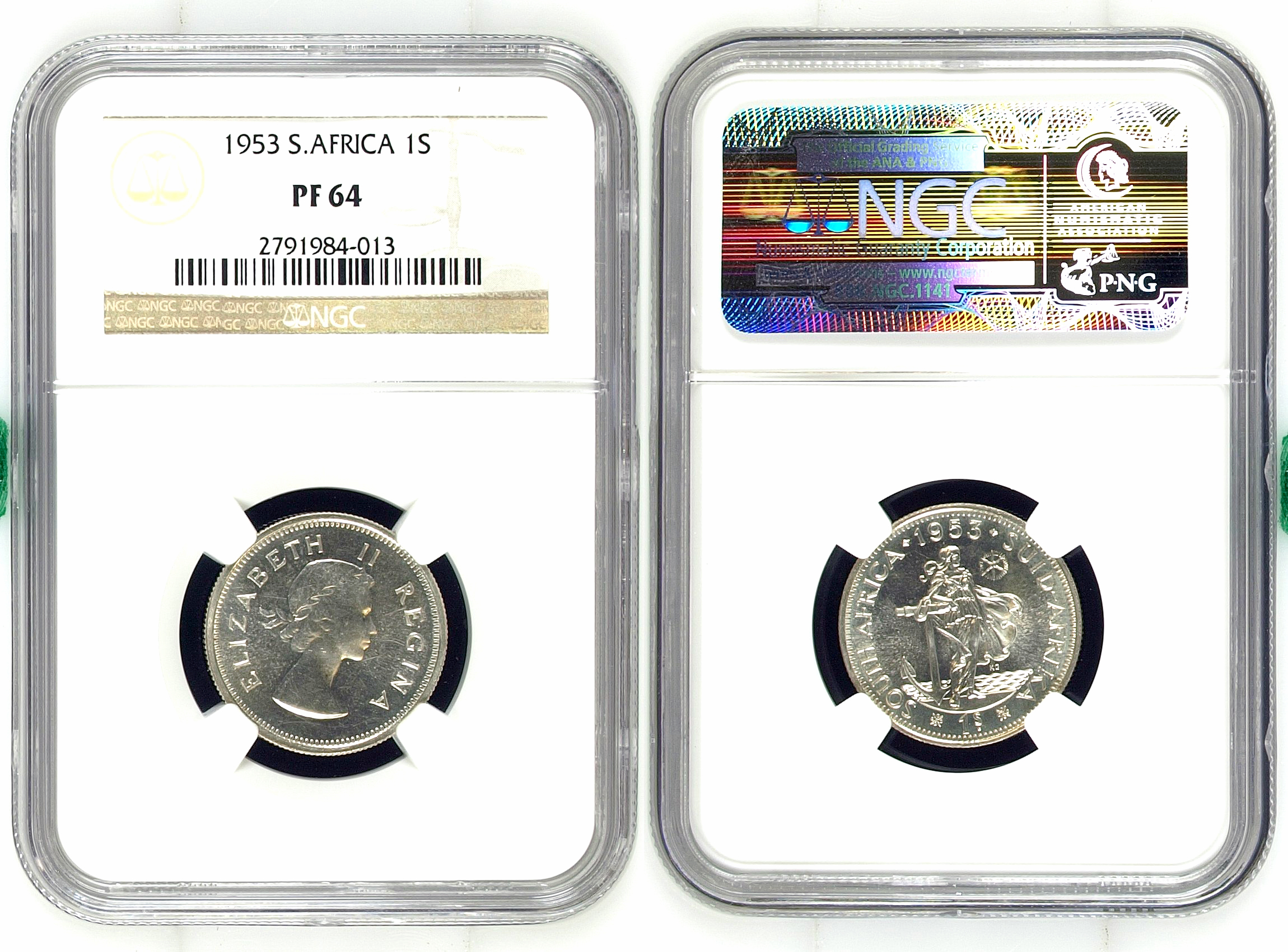 501 · Africa, One Shilling, 1953, NGC PF 64