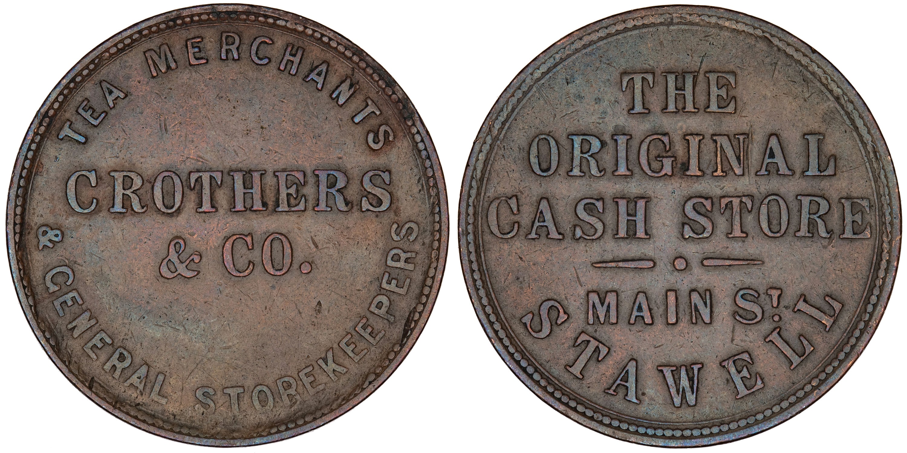 A.86 - Crothers & Co - Stawell, VIC, Penny, gVF