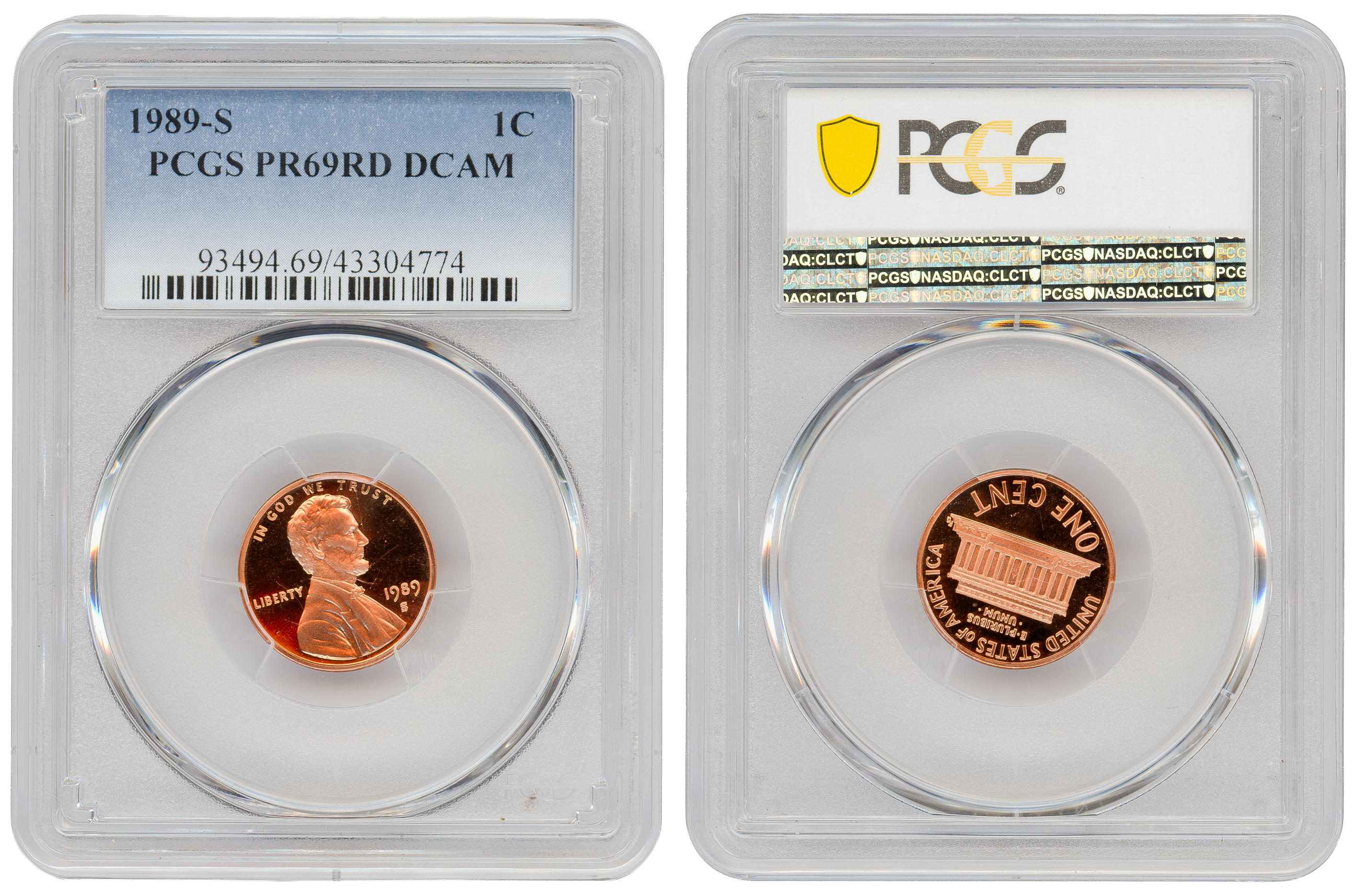 The United States of America, One Cent, 1989-S, PCGS PR69DCAM