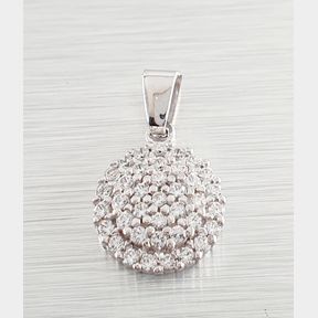 9CT WHITE GOLD CLUSTER PENDANT WITH CUBICS - 51929/1315