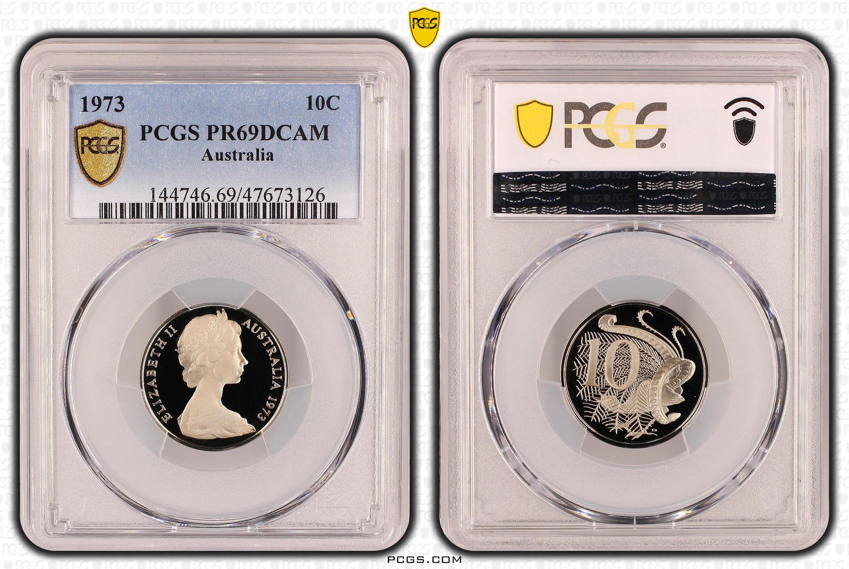 Ten Cent, 1973, Pcgs Pr69dcam