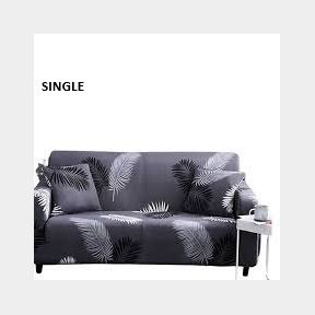 Couch Covers Stretch Material - Dark Grey Palm - 140 cm - Dark grey palm - 140 cm (SINGLE)- -51748/7069 B2 (S3)