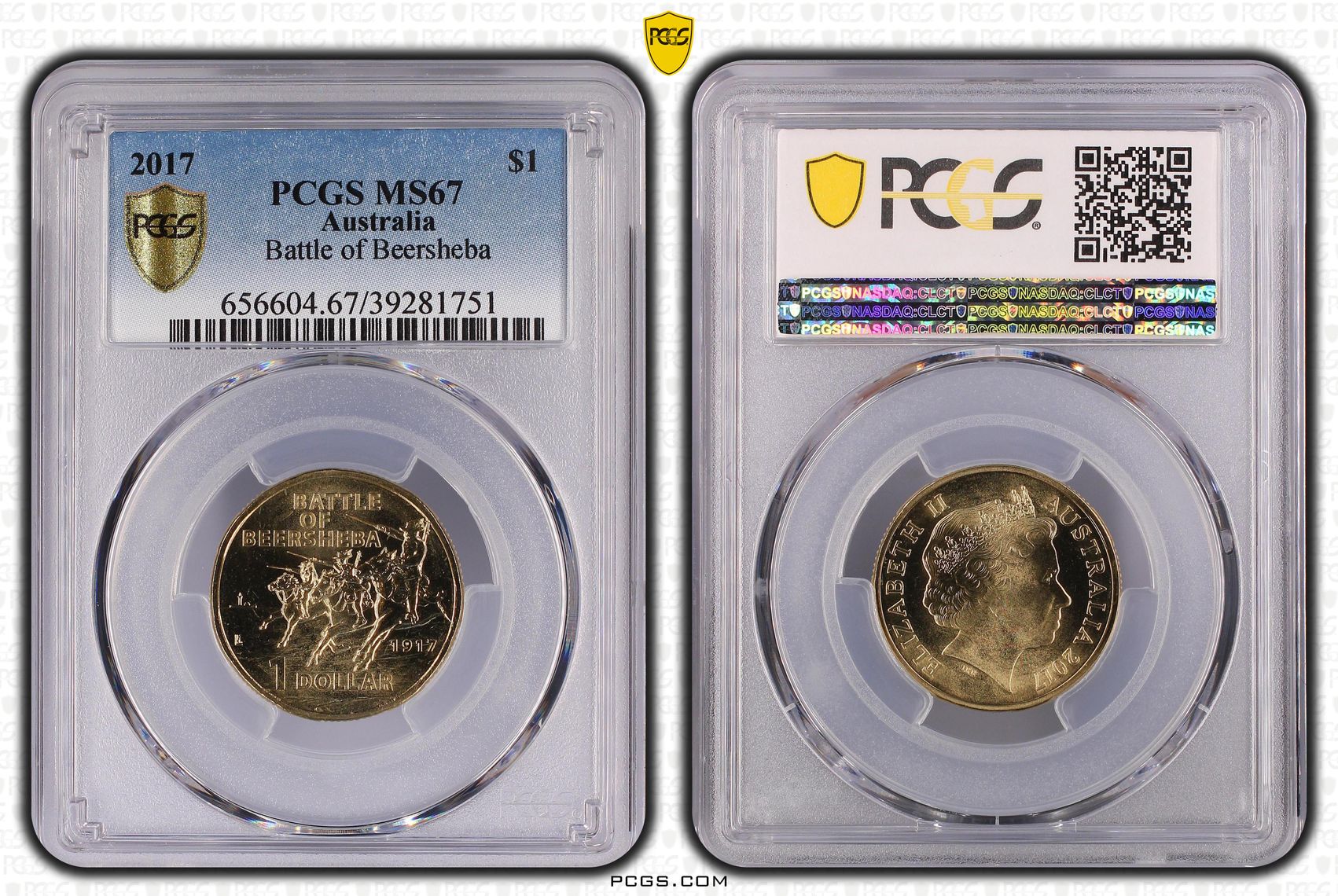 Battle of Beersheba, One Dollar, 2017, PCGS MS67