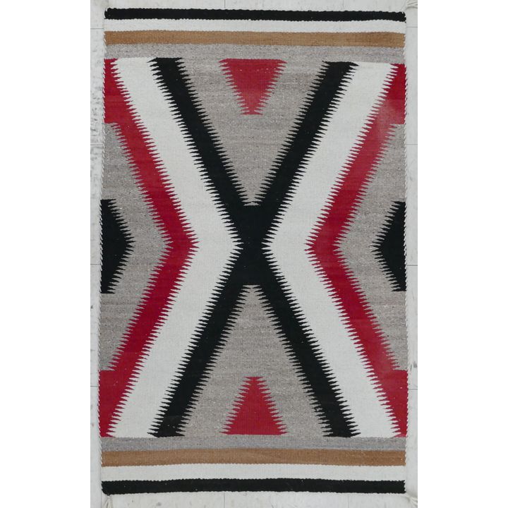 Navajo ''X'' Pattern Wool Rug