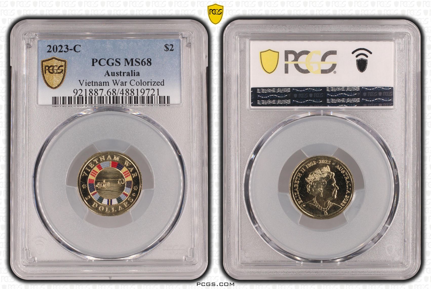 Elizabeth II, Vietnam War Colorized, Two Dollar, 2023-C, PCGS MS68