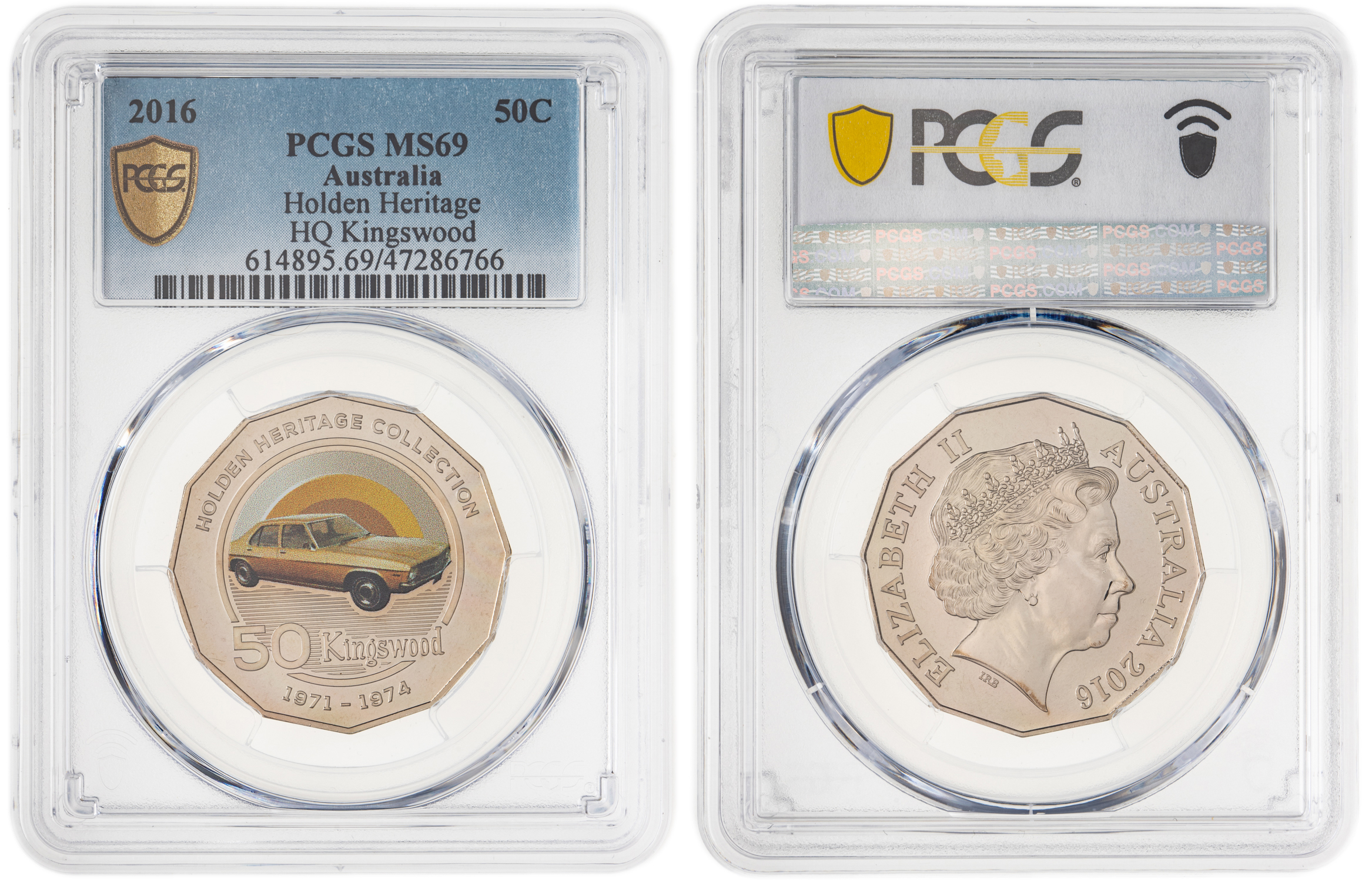 Elizabeth II, Holden Heritage - HQ Kingswood, Fifty Cent, 2016, PCGS MS69
