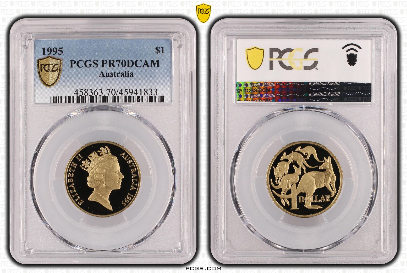 Top pop, One Dollar, 1995, PCGS PR70DCAM