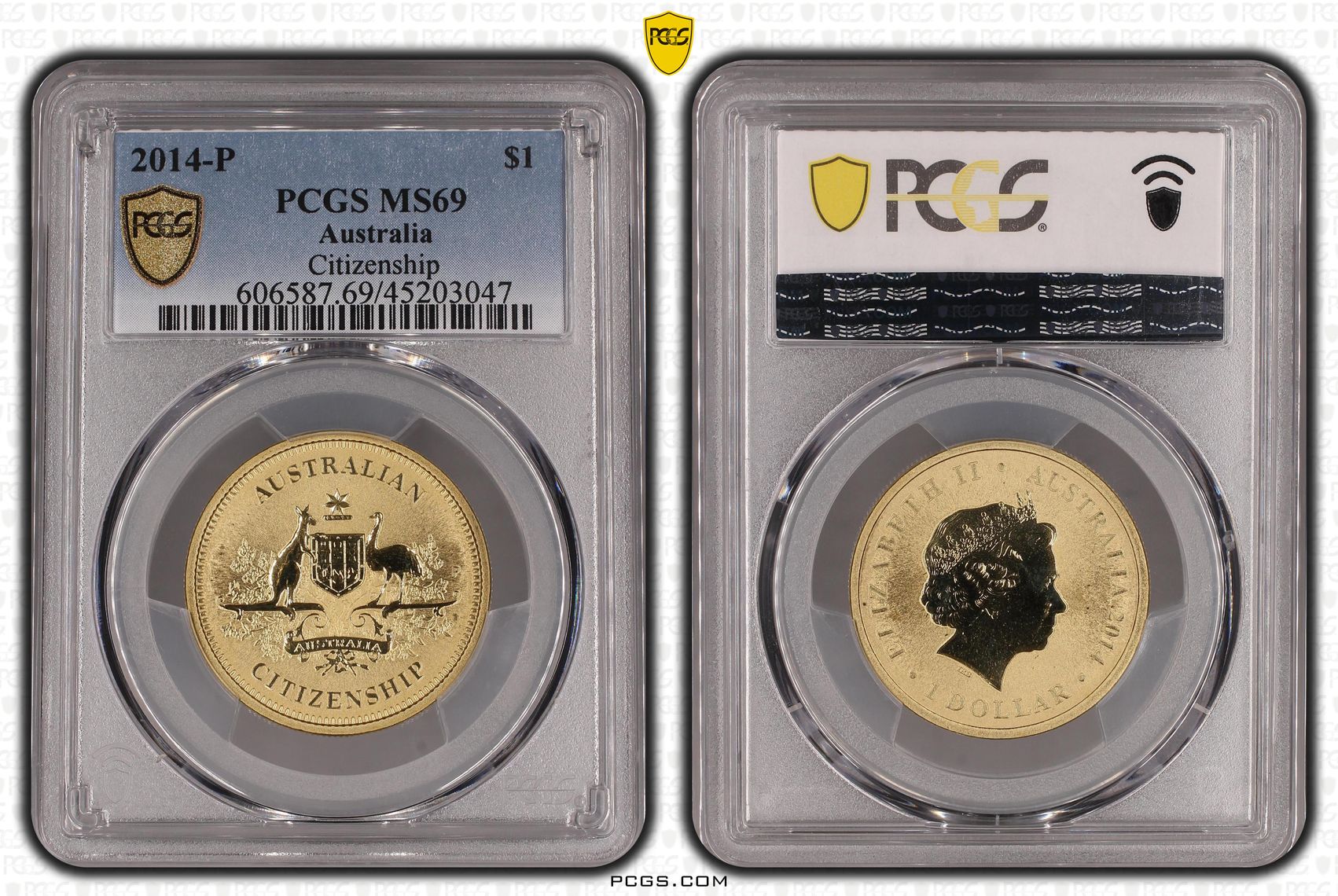 2014-P Australia One Dollar, $1 Citizenship PCGS - MS69 POP 4/0 -047