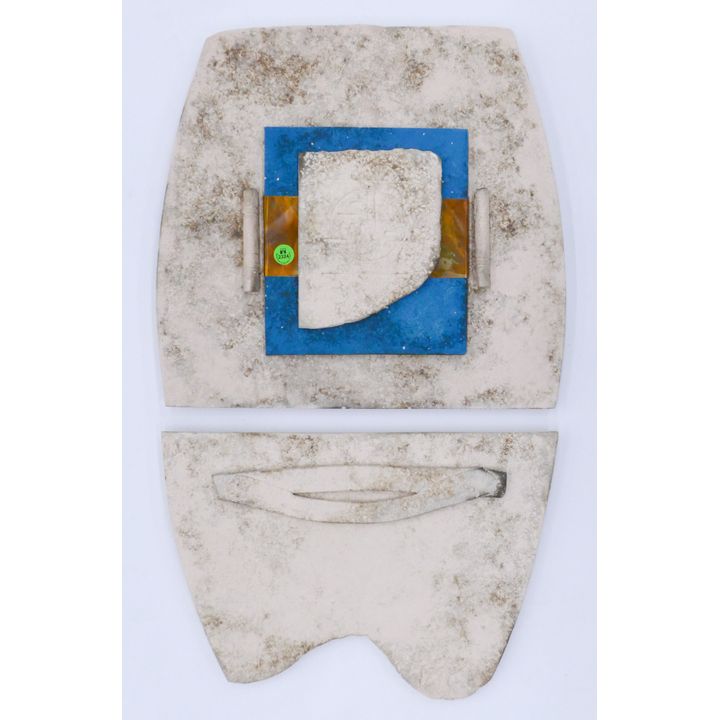 Naylor Sculptural Ceramic Diptych Plaque 26''x16''.