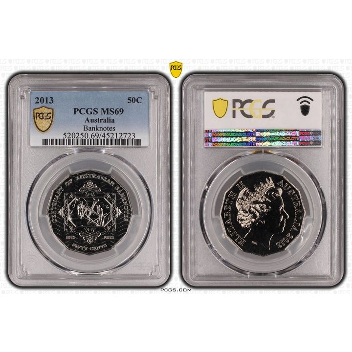 2013 Australia Fifty Cent, 50c Banknotes PCGS - MS69 POP 16/0 -723