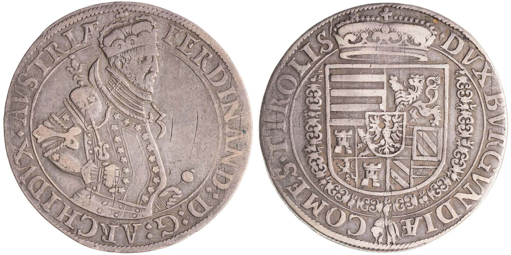 Austria, Ferdinand II, Thaler, 1564-95, aVF