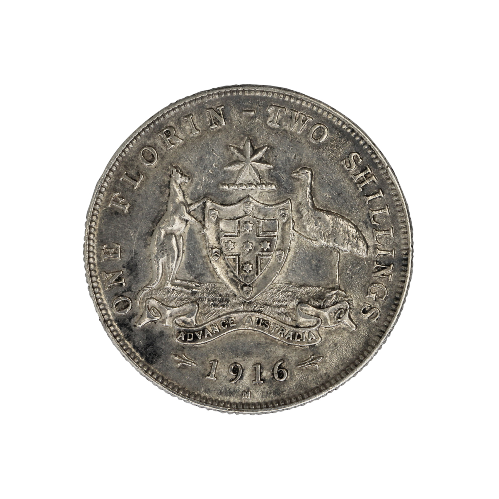 George V, Florin, 1916-M, VF