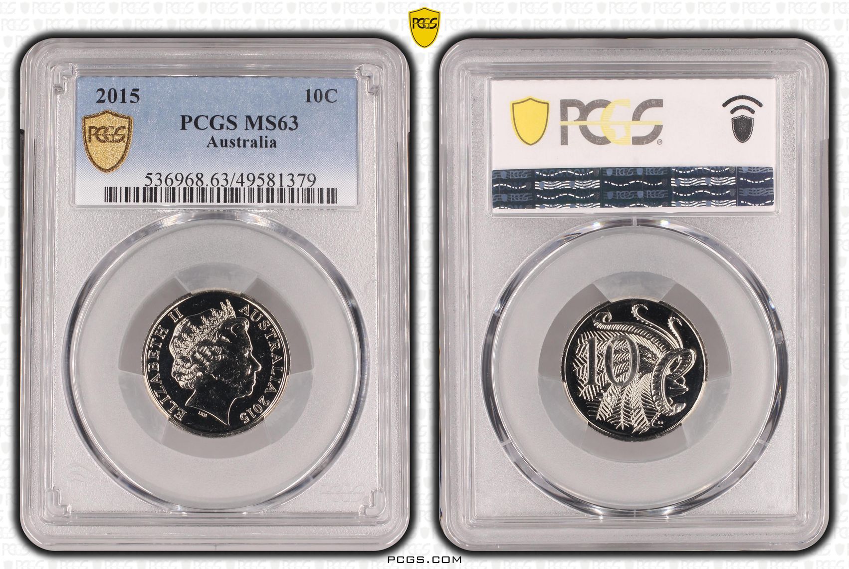 Ten Cent, 2015, PCGS MS63