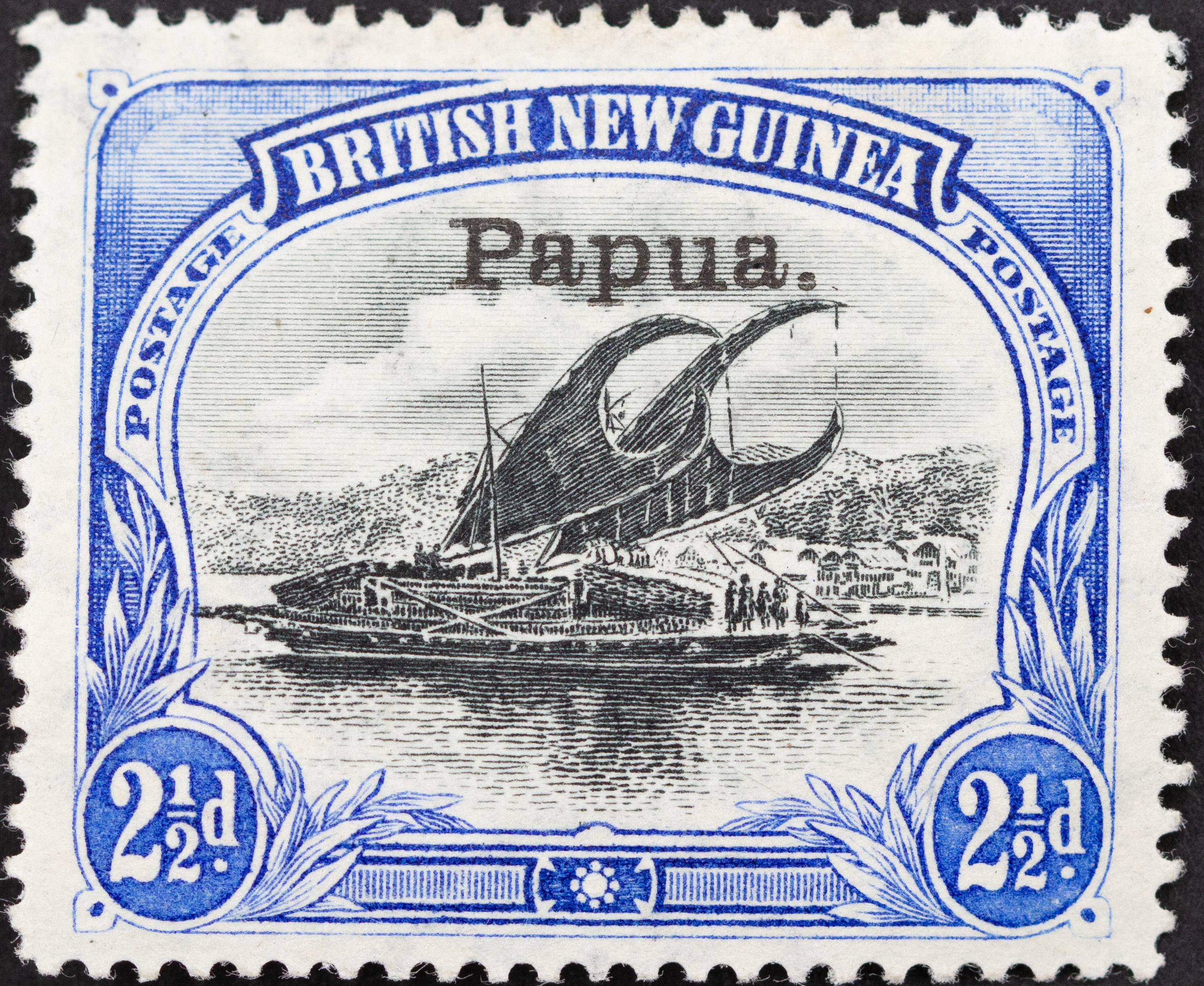 Lakatois, Small Papua Overprint, Tuppence Halfpenny, Black & Ultramarine, 1907, MH
