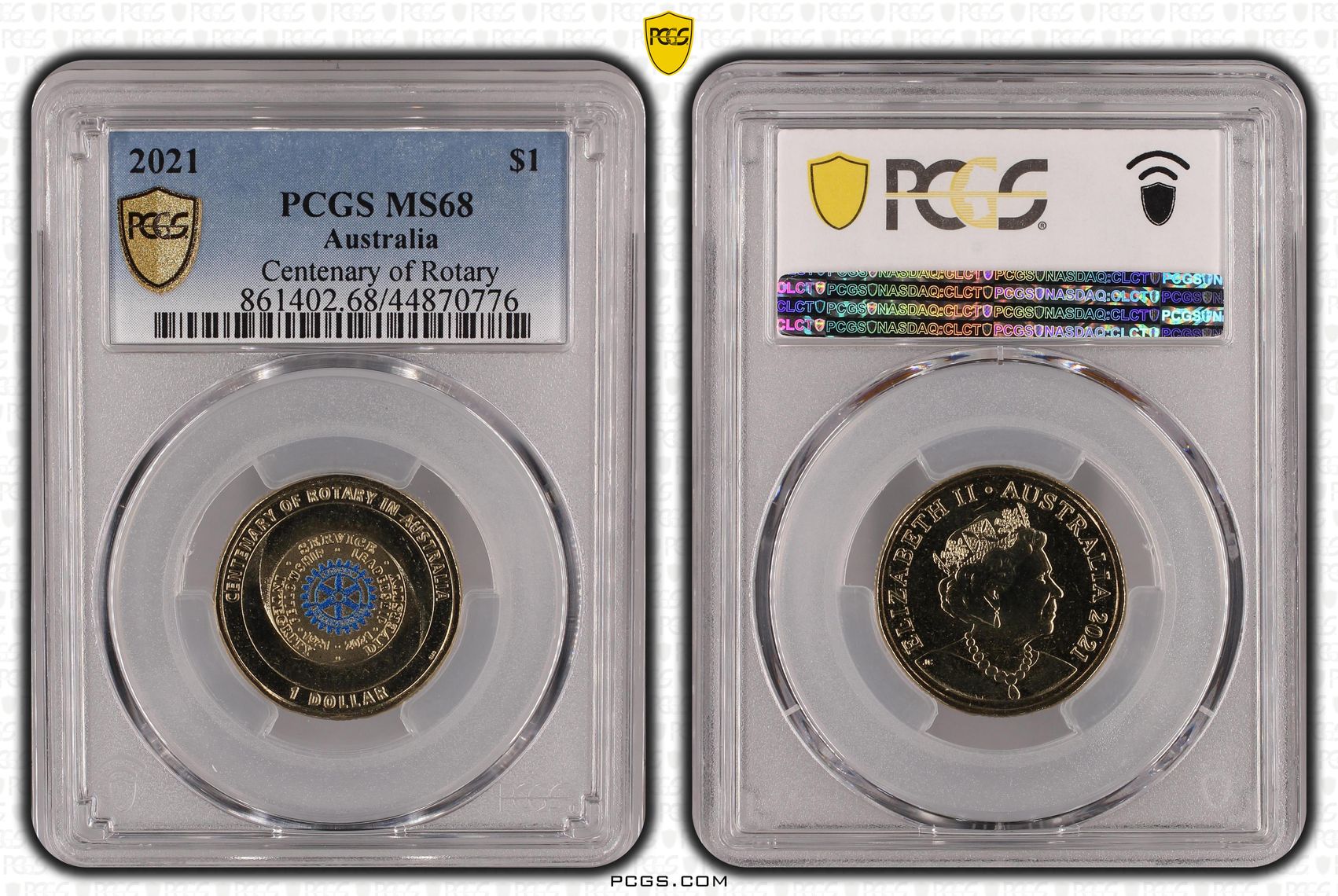 Centenary of Rotary, One Dollar, 2021, PCGS MS68
