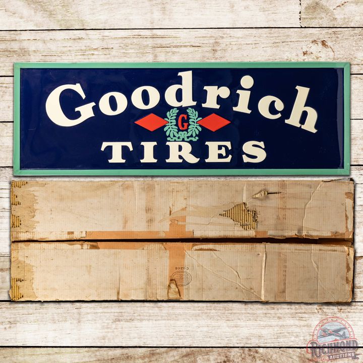 NOS Goodrich Tires Horizontal SST Sign w/ Original Box