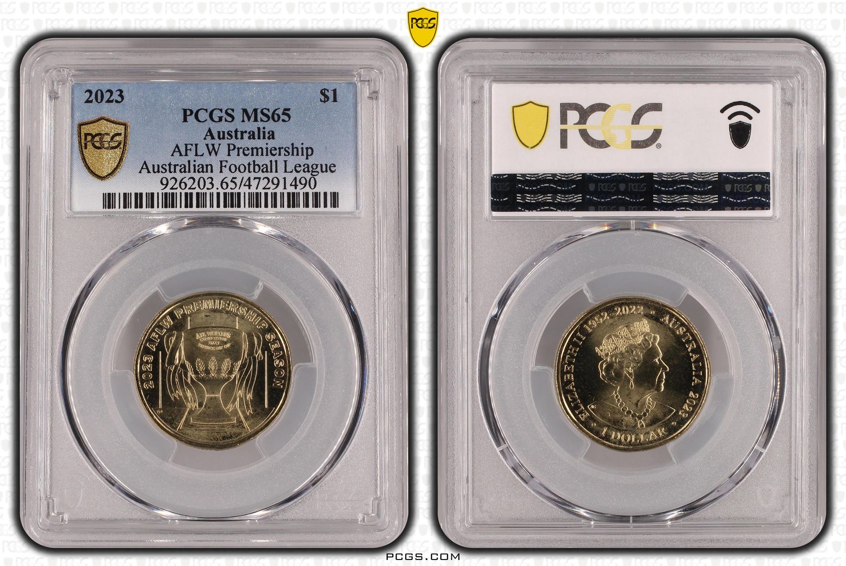 AFL- AFLW Premiership, One Dollar, 2023, PCGS MS 65
