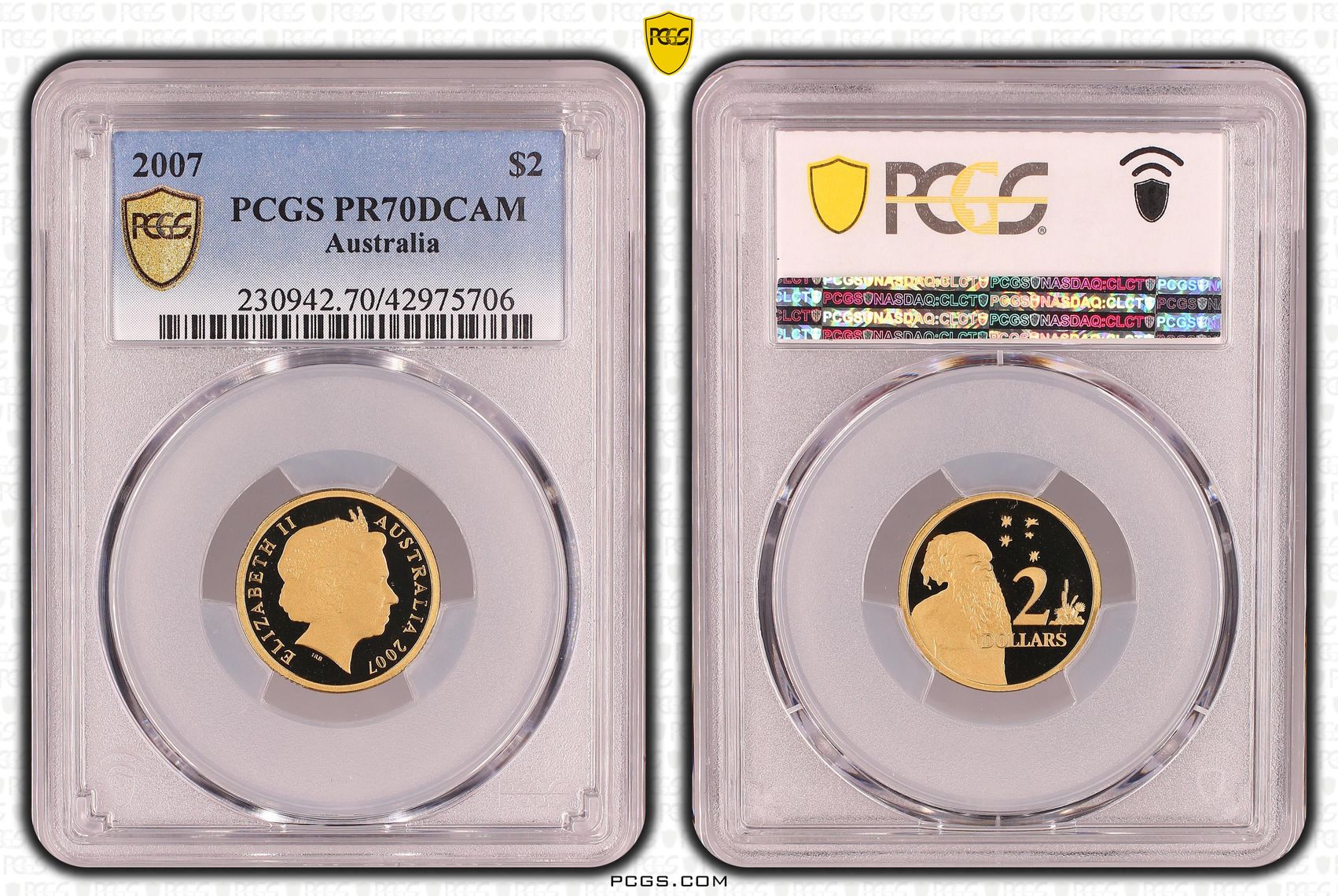2007 Australia Two Dollar, $2 PCGS - PR70DCAM POP 9/0 -706