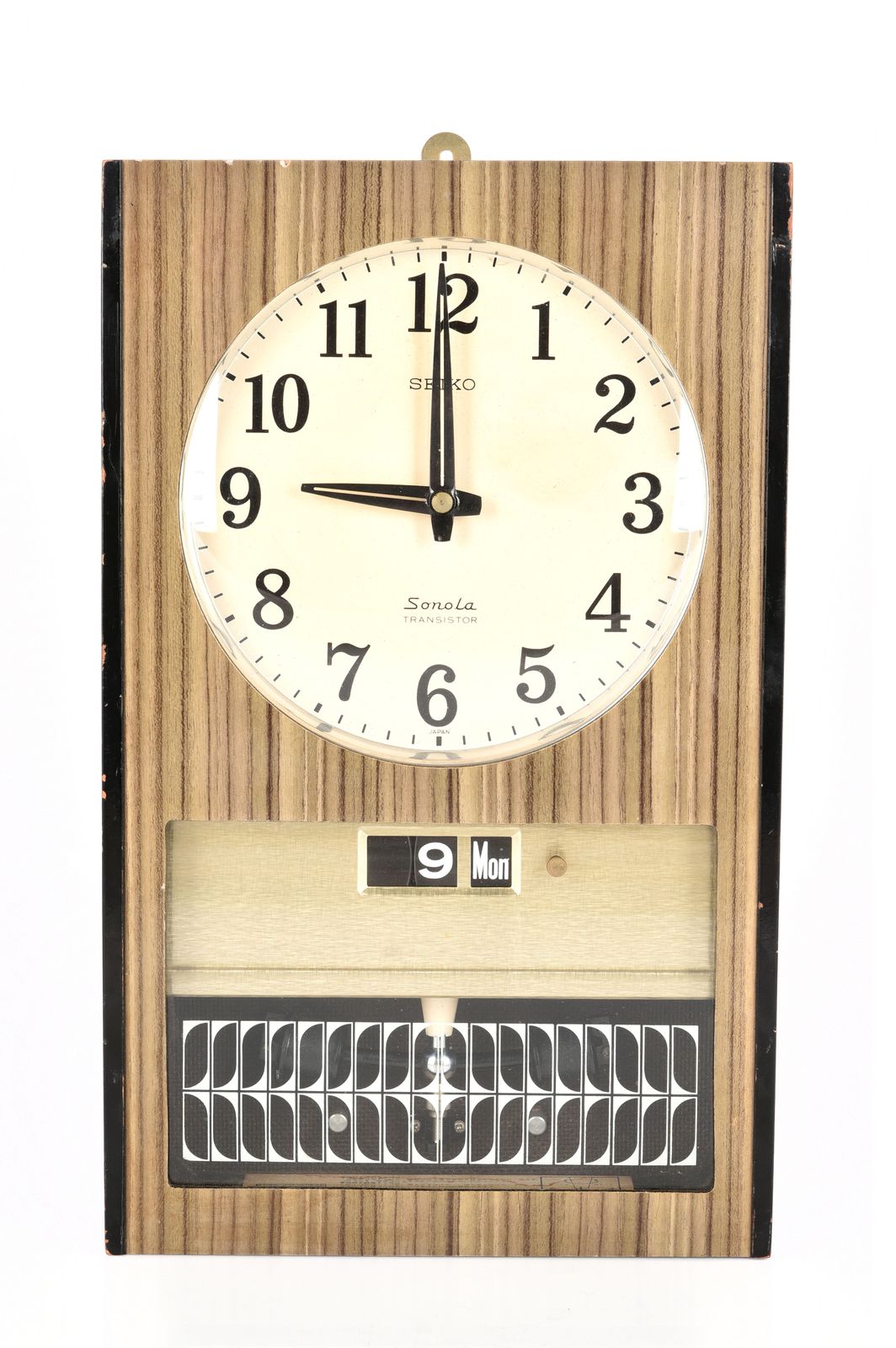 Mid century Japanese Seiko Sanola transistor wall clock with