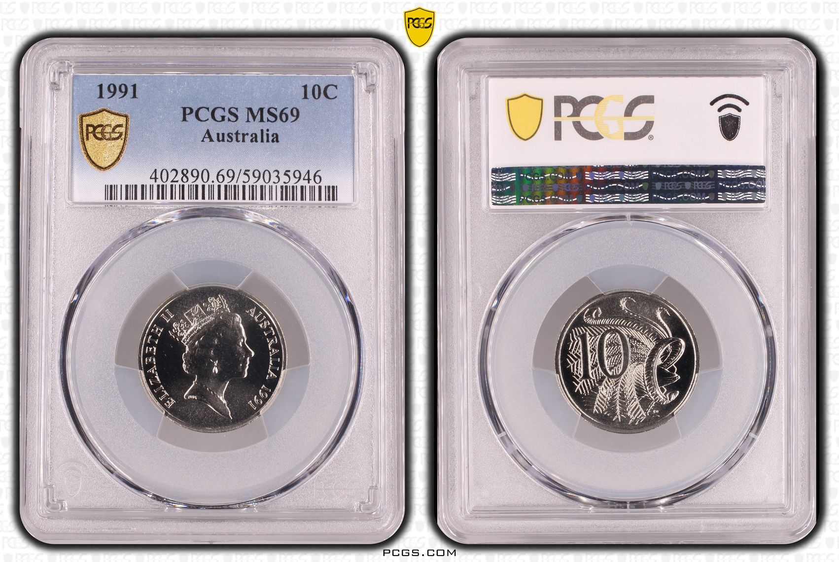 POP 2/0, Ten Cent, 1991, PCGS MS69