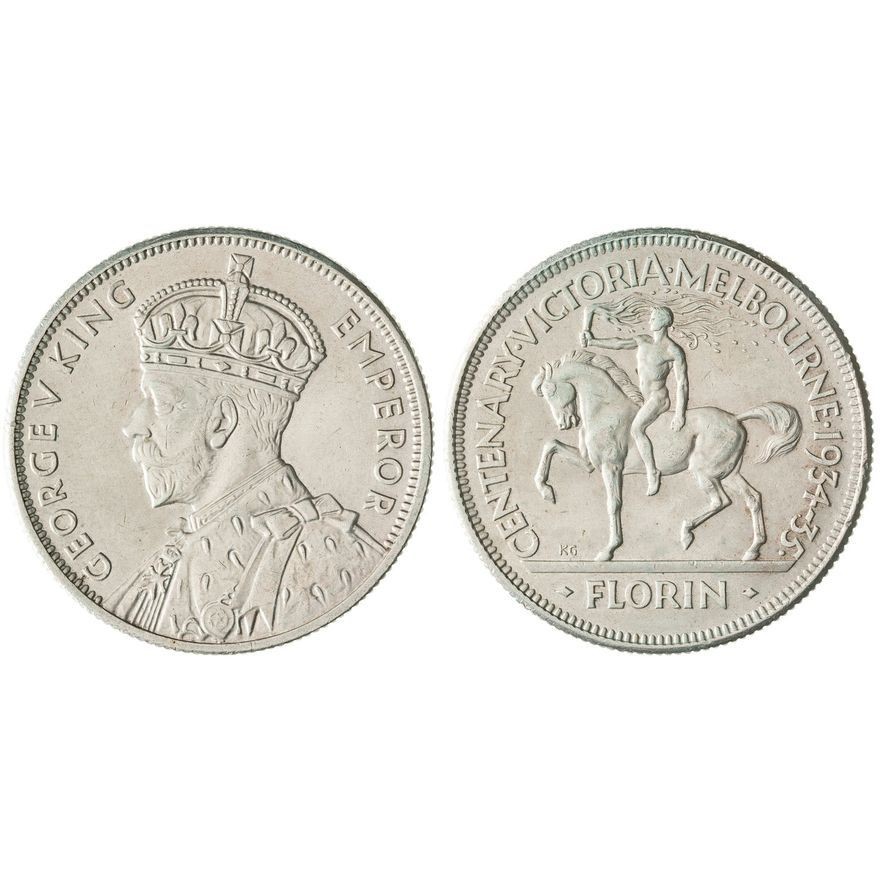 1934/35 Melbourne Centenary Florin EF