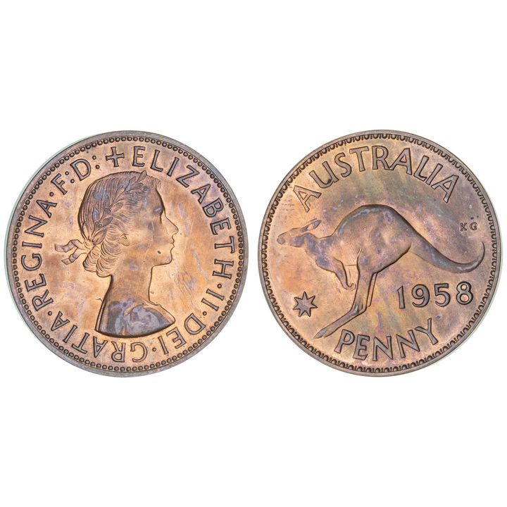 Elizabeth II, Penny, 1958, aFDC