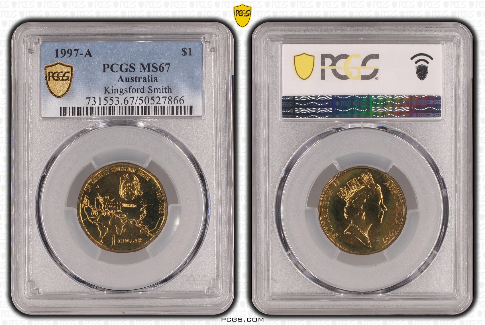 Kingsford Smith, One Dollar, 1997-A, PCGS MS67
