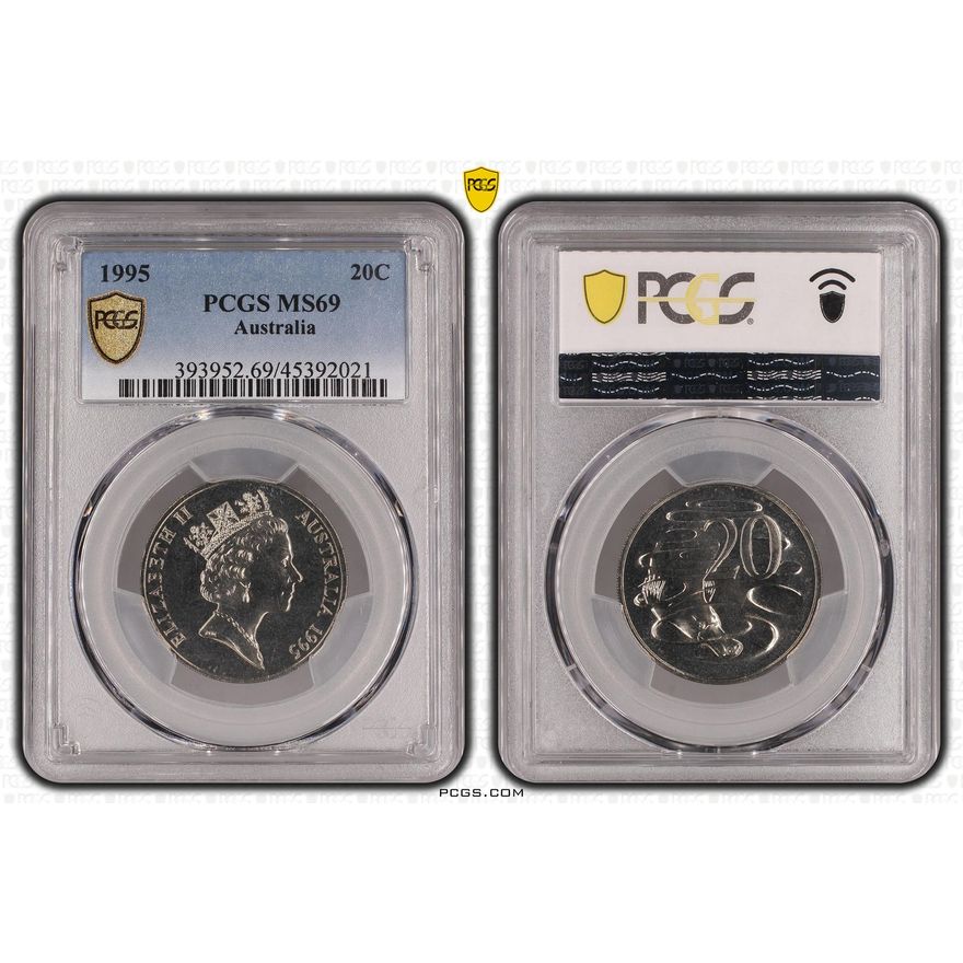 POP 18/0, Twenty Cent, 1995, PCGS MS69