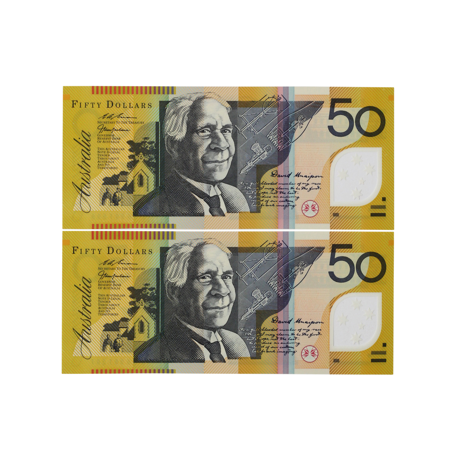 2328. · Consecutive Pair, Elizabeth II, Fifty Dollars, 1999, UNC