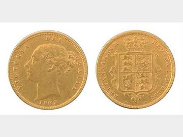1883 VICTORIA YOUNG HEAD HALF SOVEREIGN