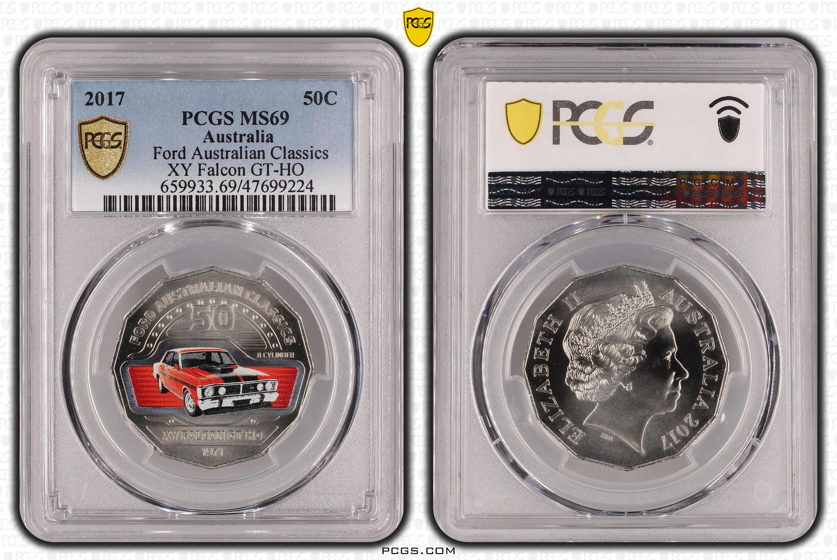Ford Australian Classics - XY Falcon GT-HO, Fifty Cent, 2017, PCGS MS 69