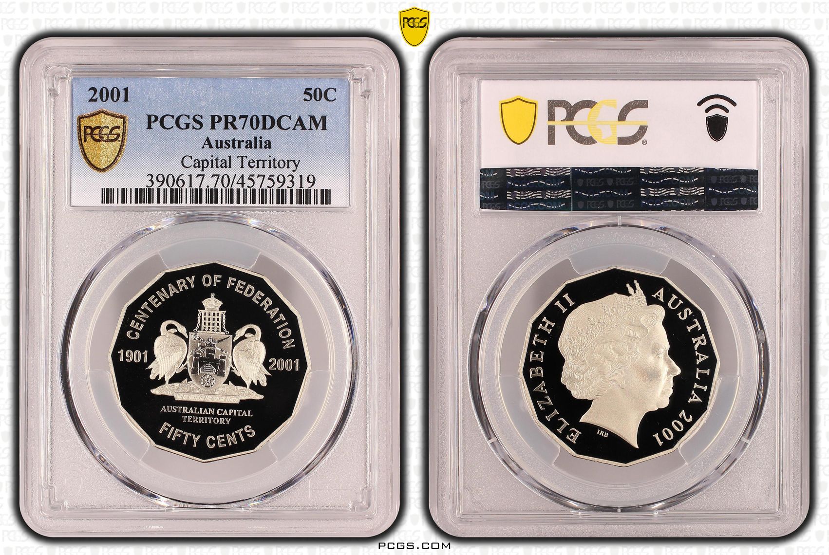 Elizabeth II, Capital Territory, Fifty Cent, 2001, PCGS PR 70DCAM