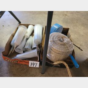 Cemetery flower holders, new rope and sewer snake