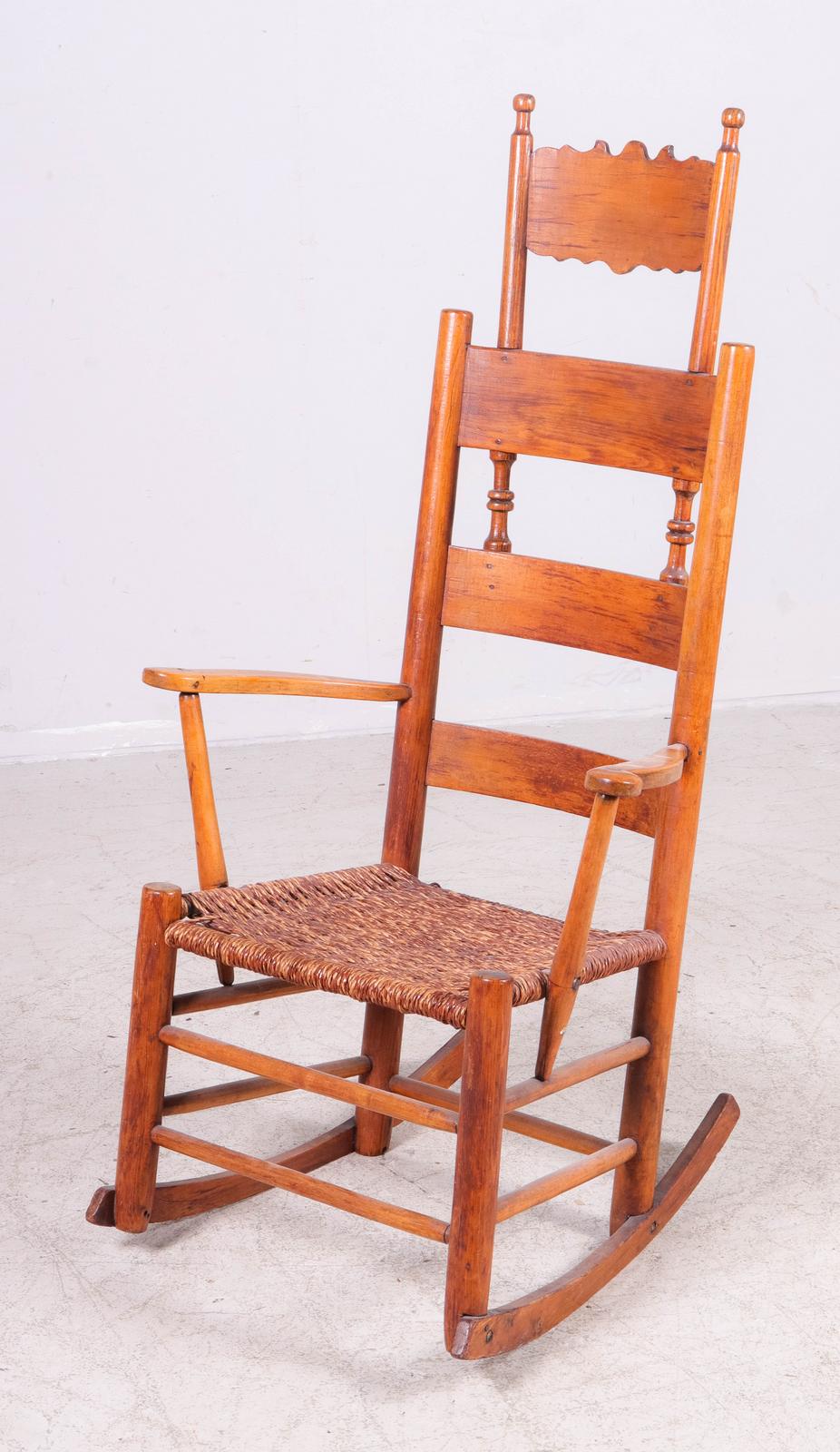 Unusual 4 slat ladder back rocking chair | Bunch Auctions