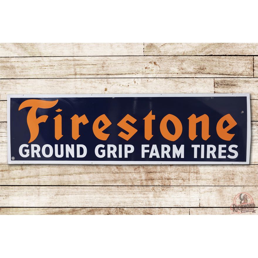 Firestone Ground Grip Farm Tires Single Sided Porcelain Sign TAC 9
