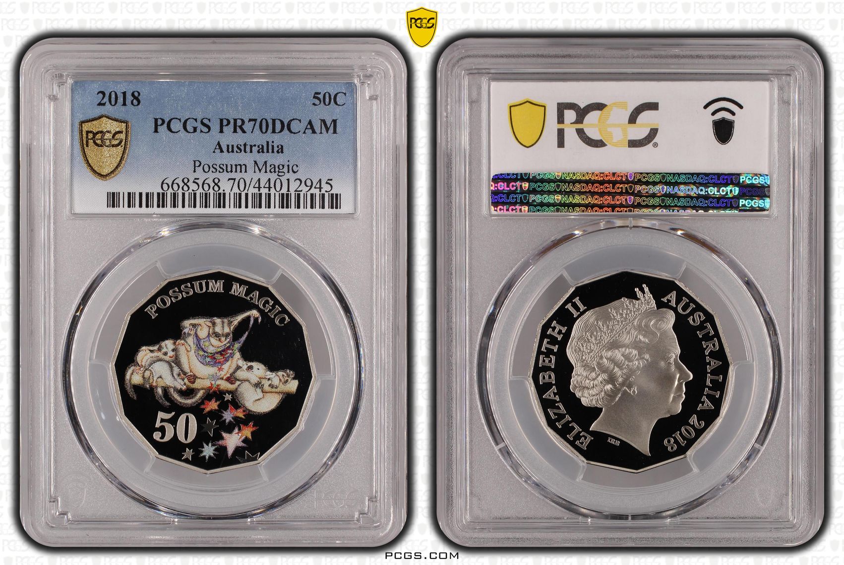 2018 Australia Fifty Cent, 50c Possum Magic PCGS - PR70DCAM POP 11/0 -945