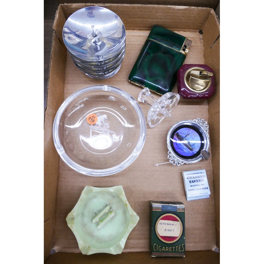 Box Crystal Ashtray Etc