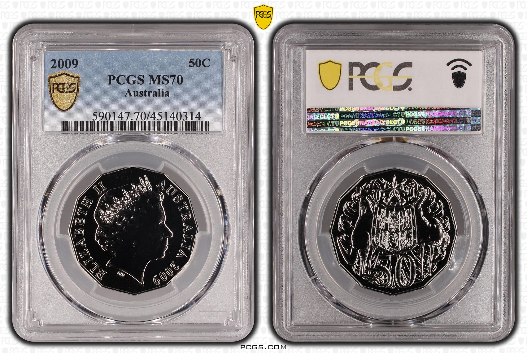 2009 Australia Fifty Cent, 50c PCGS - MS70 POP 3/0 -314