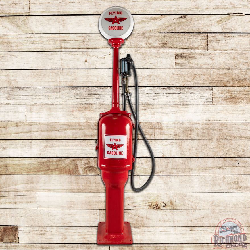 G&B Model #88 Pre-Visible Gas Pump w/ Light Tower Flying A Gasoline
