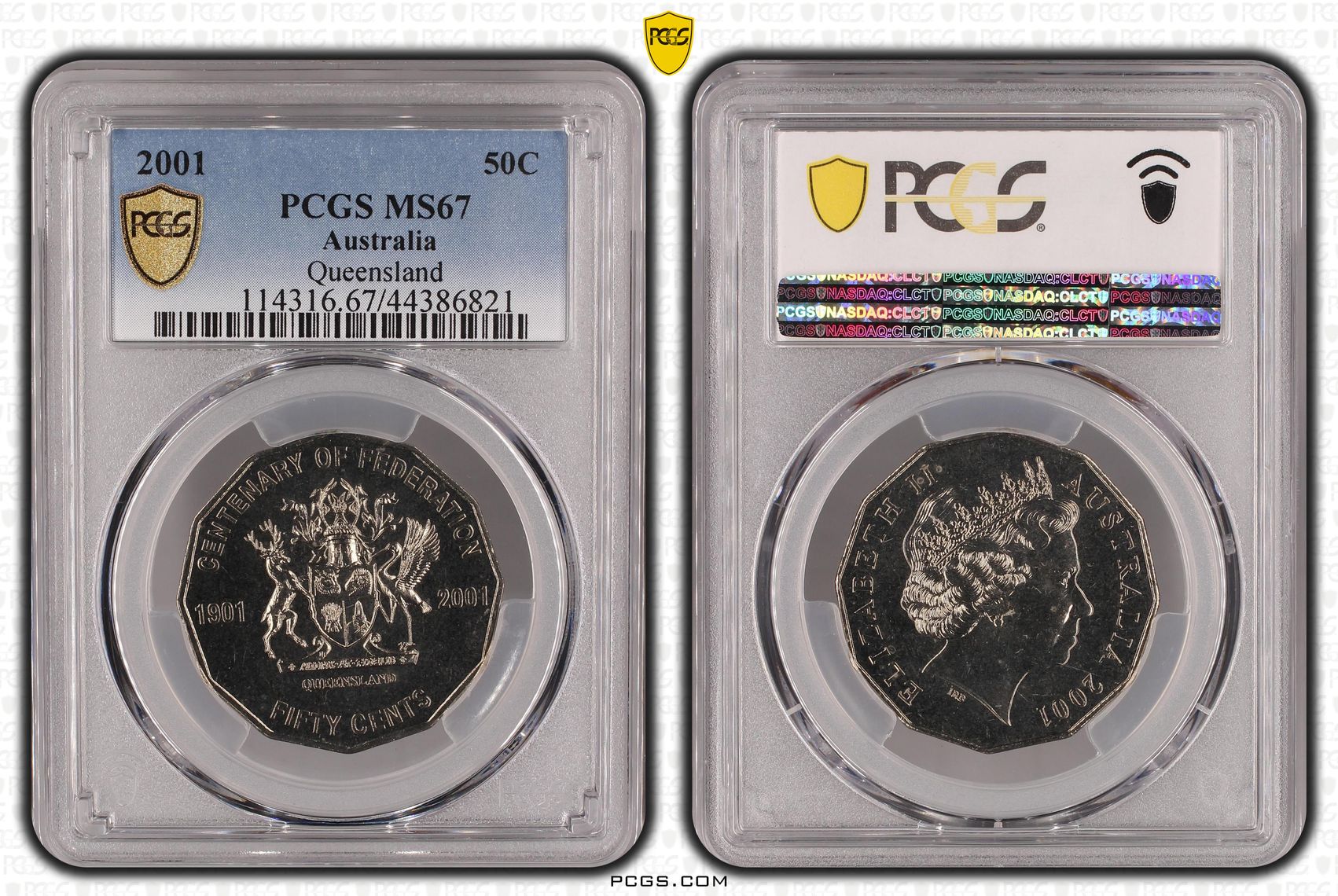 Elizabeth II, Queensland, Fifty Cent, 2001, PCGS MS67
