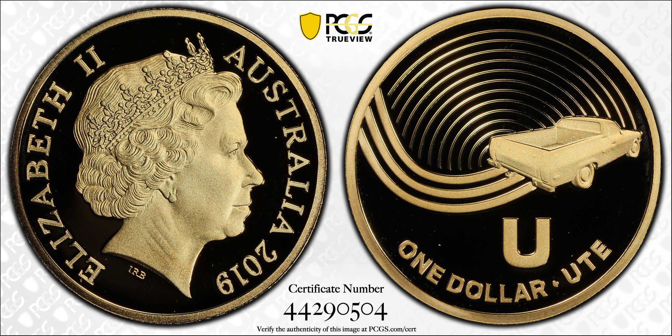 U- Ute Great Aussie Coin Hunt, POP 7/0, One Dollar, 2019, PCGS PR70DCAM