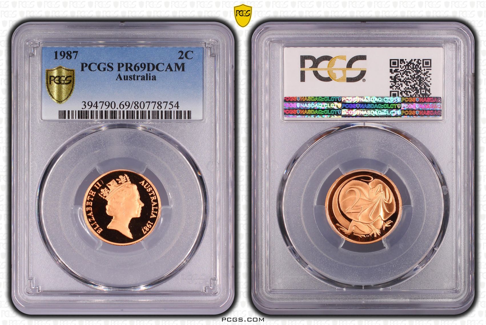 Elizabeth II, Two Cent, 1987, PCGS PR69DCAM