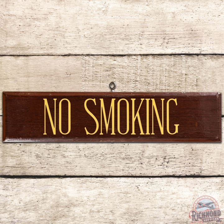 Texaco No Smoking Woodgrain SS Porcelain Sign