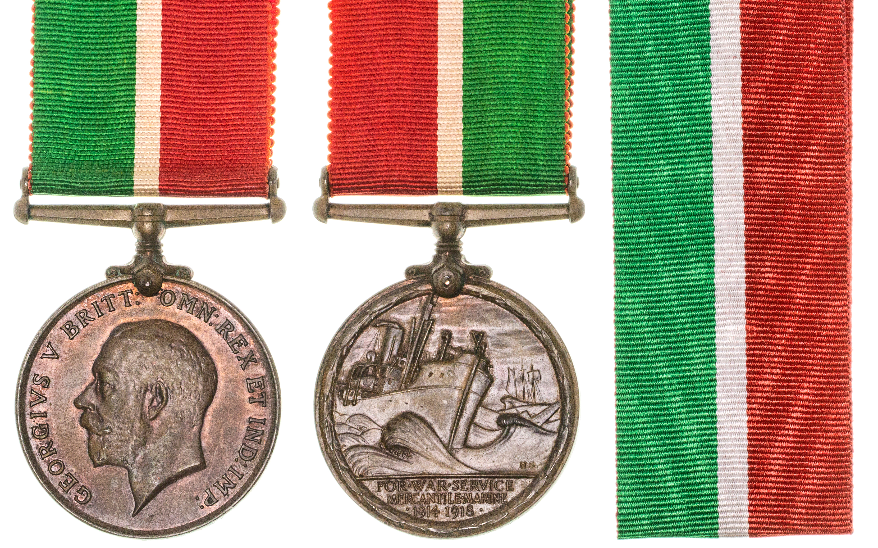 Great Britain, George V, Mercantile Marine Medal, 1914 - 1918, EF